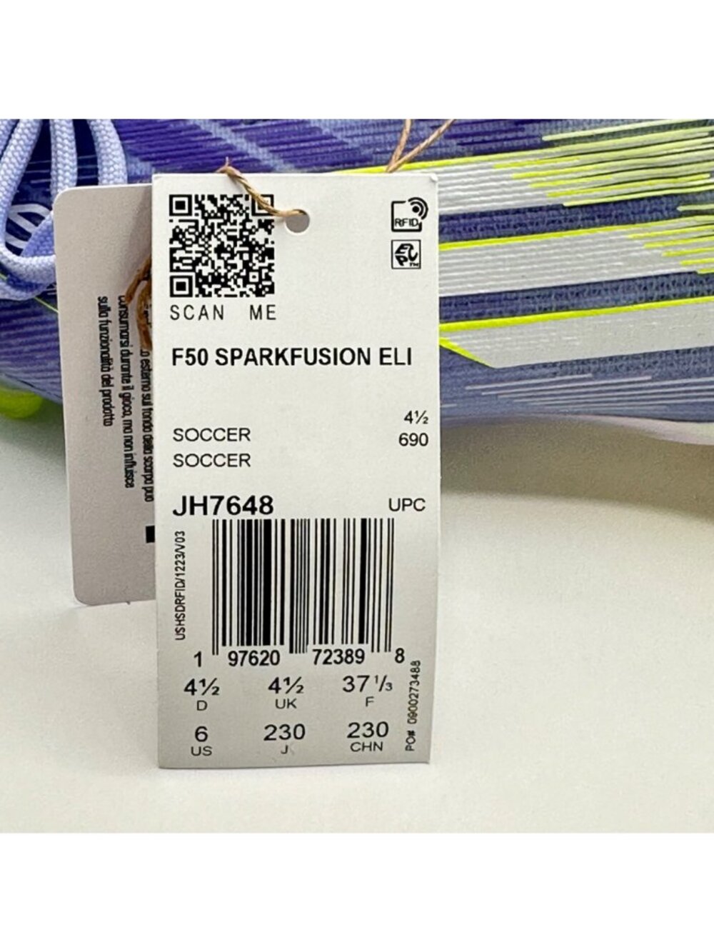 Women's Adidas F50 Sparkfusion Elite Mid FG/AG Soccer Cleats Sz 10 Violet JH7648 - Picture 8 of 9